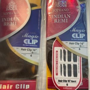 Remi 16” brunette #6 clip in hair extensions - 2 packs